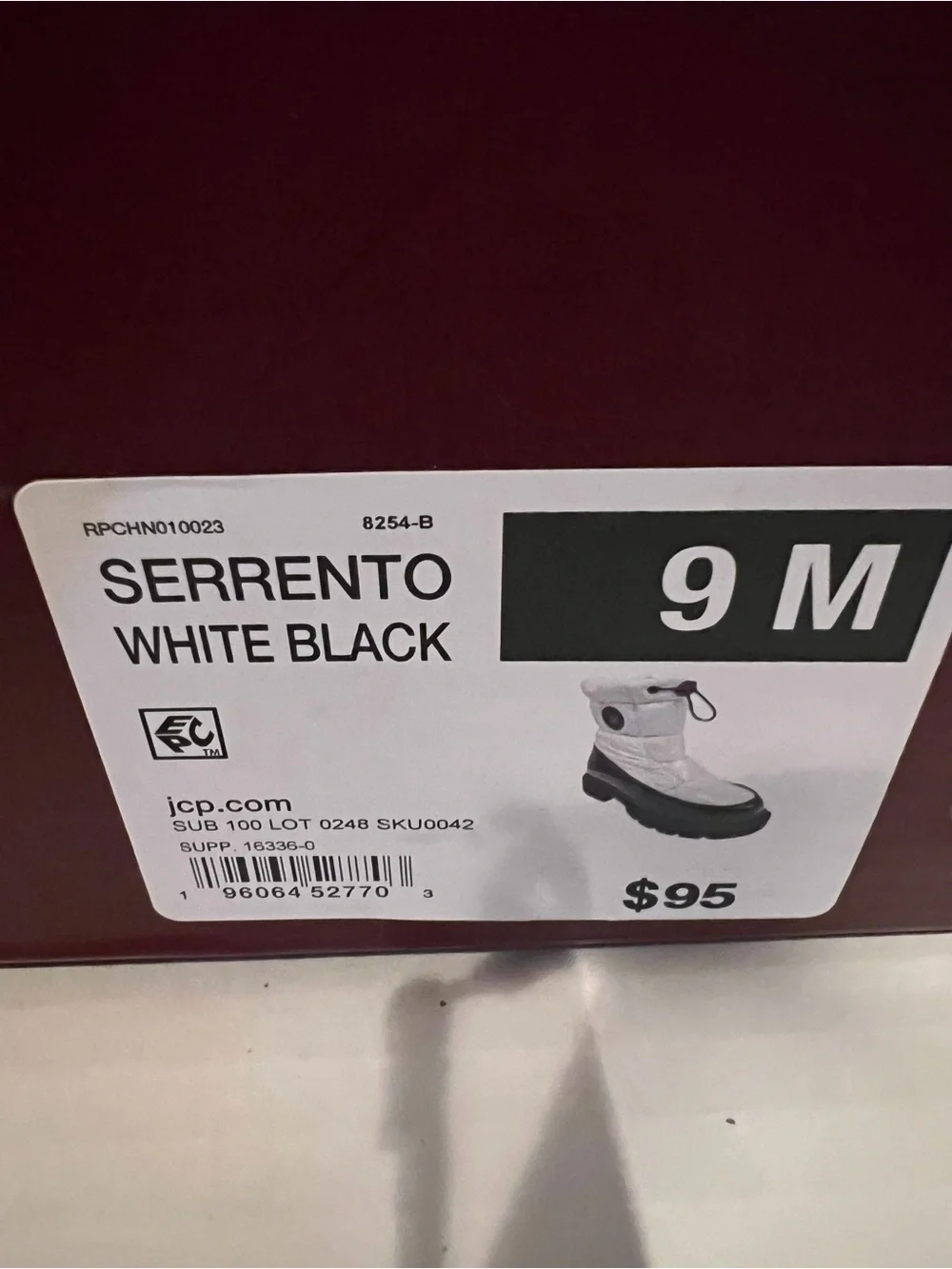 Women's White and Black Puffer Ankle Boots with Side Zip